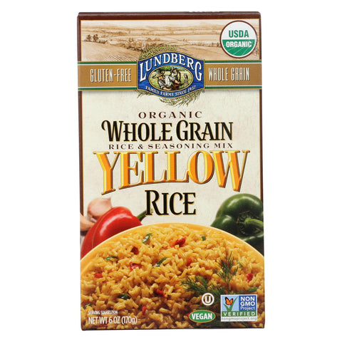 Lundberg Family Farms Organic Whole Grain Yellow Rice - Case Of 6 - 6 Oz.