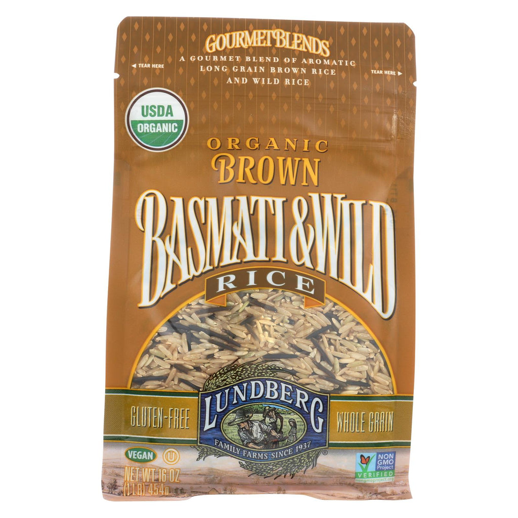 Lundberg Family Farms Brown Basmati And Wild Rice - Case Of 6 - 1 Lb.