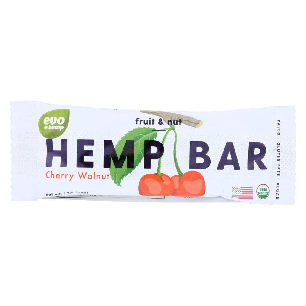 Evo Hemp Organic Hemp Bars - Cherry Walnut Greens - 1.69 Oz Bars - Case Of 12