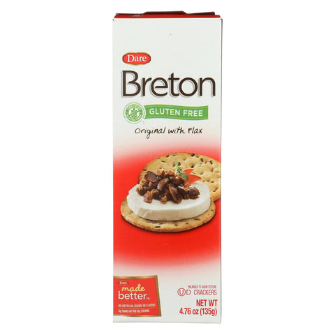 Breton-dare - Crackers - Original With Flax - Case Of 6 - 4.76 Oz.