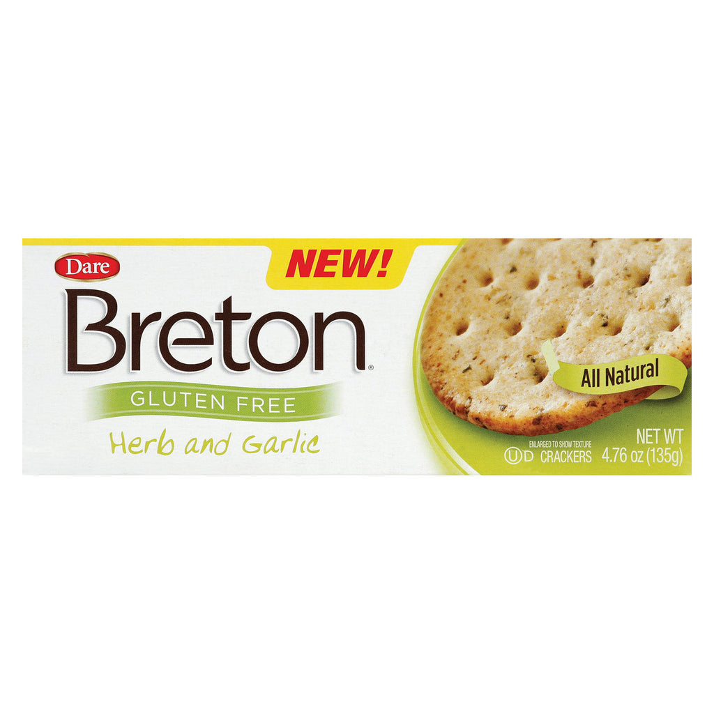 Breton-dare - Crackers - Herb And Garlic - Case Of 6 - 4.76 Oz.