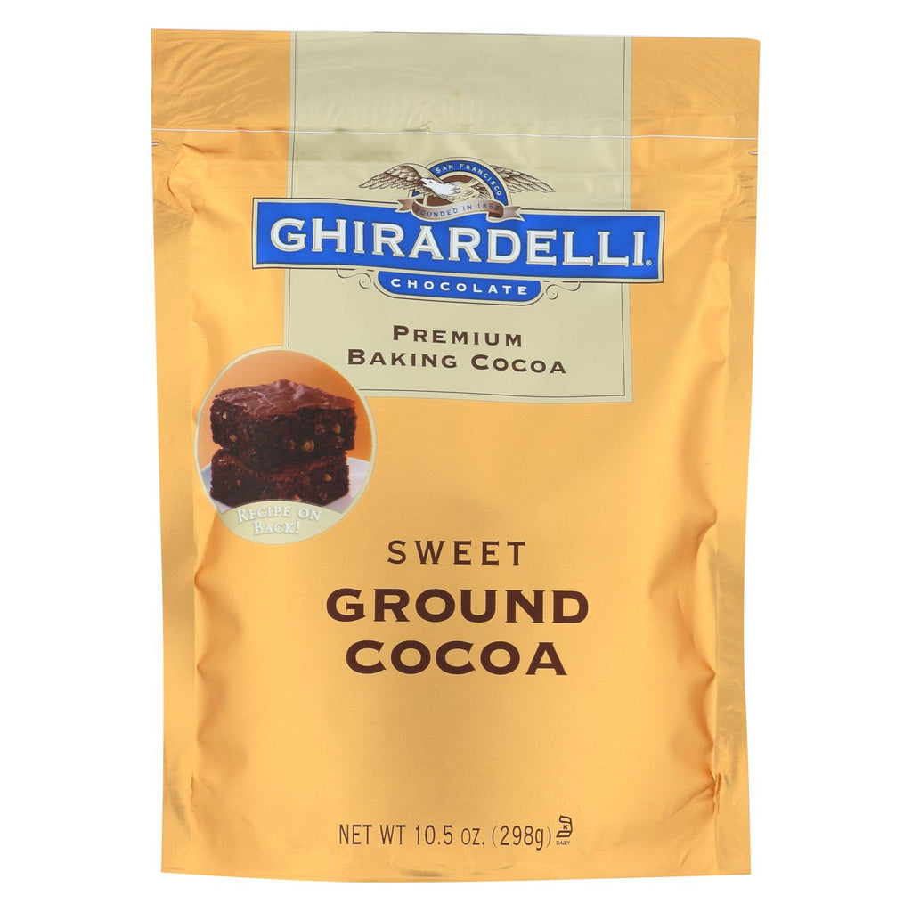 Ghirardelli Baking Cocoa - Premium - Sweet Ground - 10.5 Oz - Case Of 6