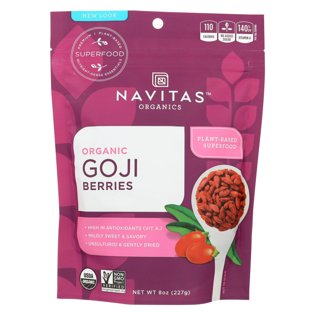 Navitas Naturals Goji Berries - Organic - Sun-dried - 8 Oz - Case Of 12