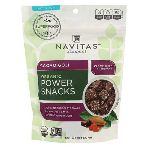 Navitas Naturals Snacks - Organic - Power - Cacao Goji - 8 Oz - Case Of 12