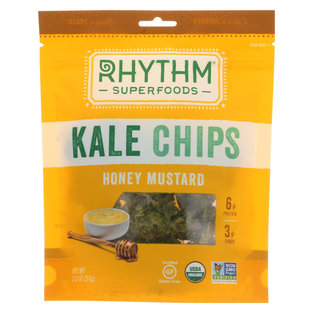 Rhythm Superfoods Kale Chips - Honey Mustard - Case Of 12 - 2 Oz.