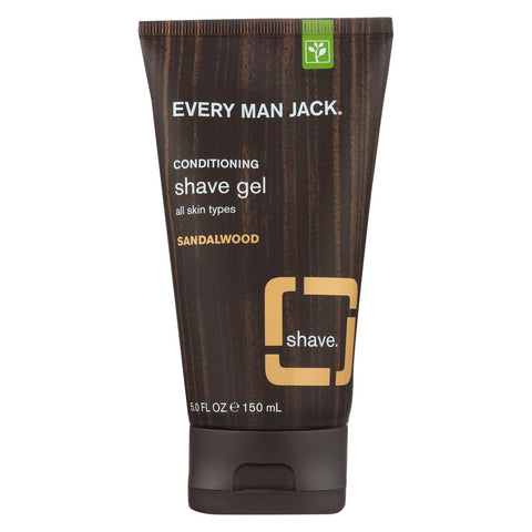 Every Man Jack Shave Gel - All Skin Types - Sandalwood - 5 Oz