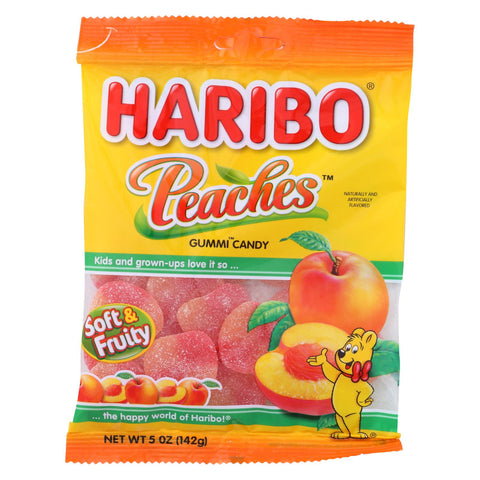 Haribo Peaches - Natural - Case Of 12 - 5 Oz.