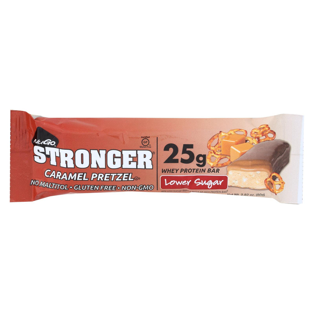 Nugo Nutrition Bar - Stronger Caramel Pretzel - 2.82 Oz - Case Of 12