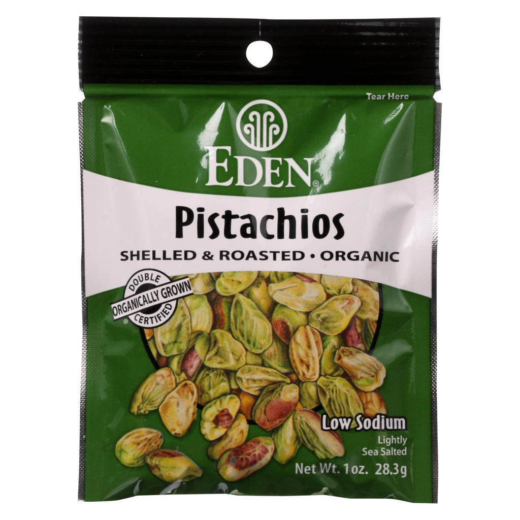 Eden Foods Organic Pocket Snacks - Pistachios - Shelled And Dry Roasted - 1 Oz - Case Of 12