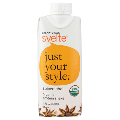 Svelte Protein Shake - Organic - Spiced Chai - 11 Fl Oz - Case Of 8