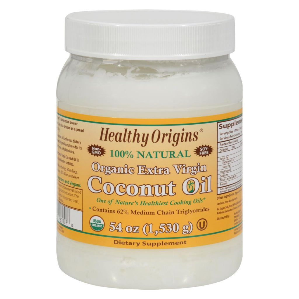 Healthy Origins Coconut Oil - Organic Extra Virgin - 54 Oz