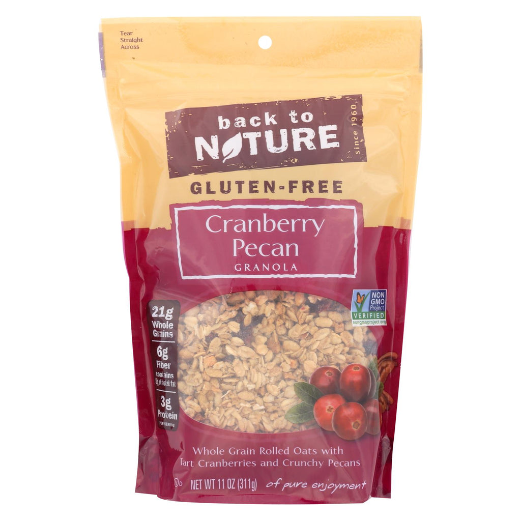 Back To Nature Cranberry Pecan Granola - Whole Grain Rolled Oats With Tart Cranberries And Crunchy Pecans - Case Of 6 - 11 Oz.