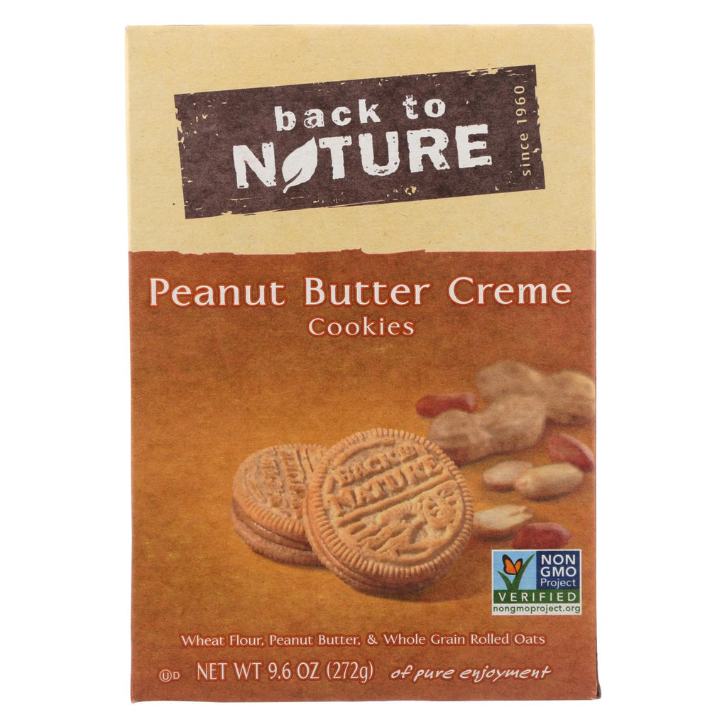 Back To Nature Creme Cookies - Peanut Butter - Case Of 6 - 9.6 Oz.