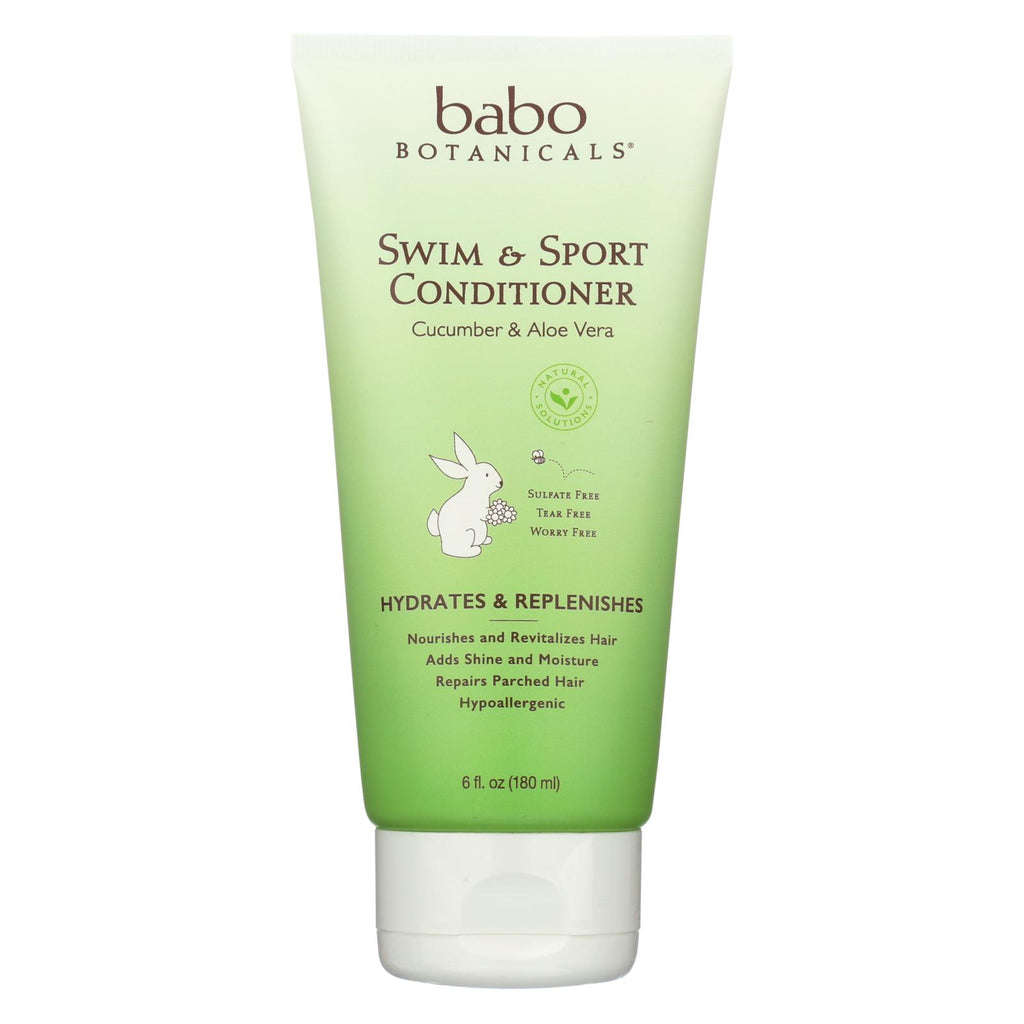 Babo Botanicals - Swim And Sport Detangling Conditioner - Cucumber Aloe Vera - 6 Oz