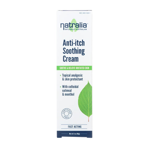 Natralia Anti Itch Soothing Cream - Oatmeal And Menthol - 3 Oz