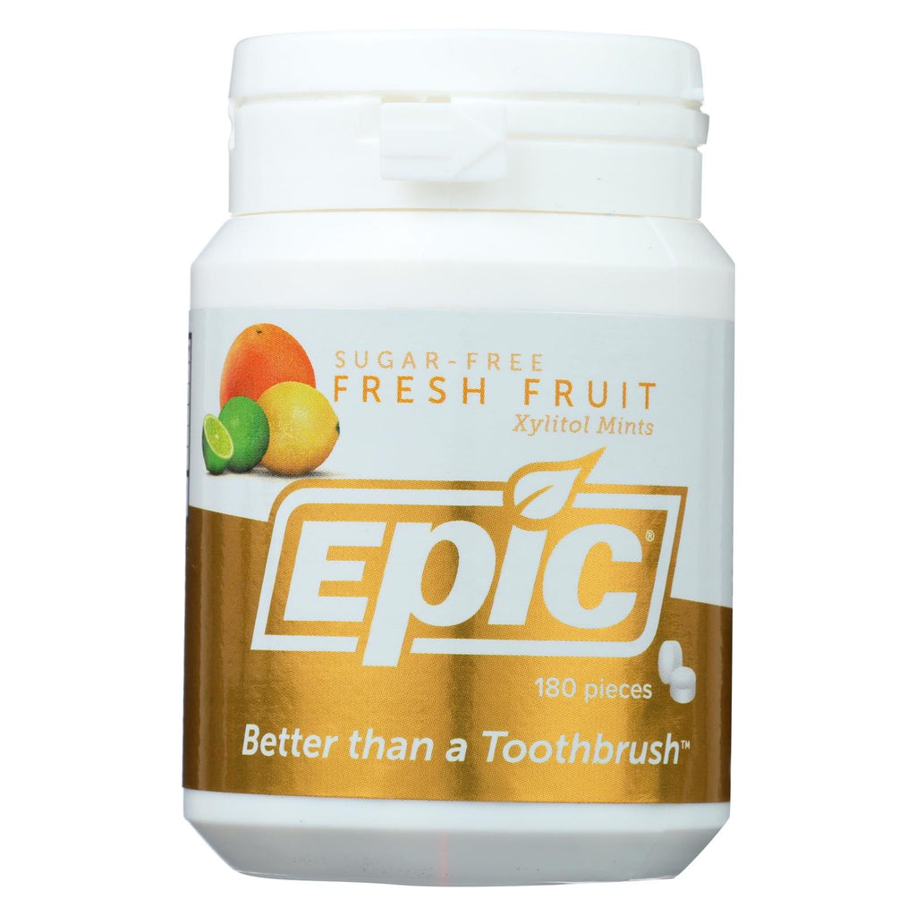 Epic Dental - Xylitol Mints - Fruit Xylitol Bottle - 180 Ct