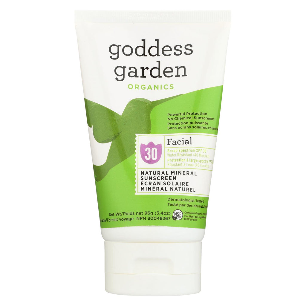 Goddess Garden Organic Sunscreen - Facial Spf 30 Lotion - 3.4 Oz