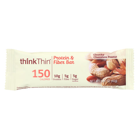 Think Products Thinkthin Bar - Lean Protein Fiber - Chocolate Peanut - 1.41 Oz - 1 Case