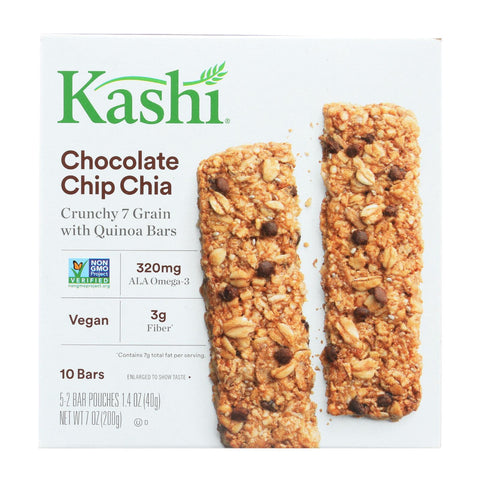 Kashi Chocolate Chip Chia Crunchy Granola And Seed Bars - Case Of 12 - 7 Oz.