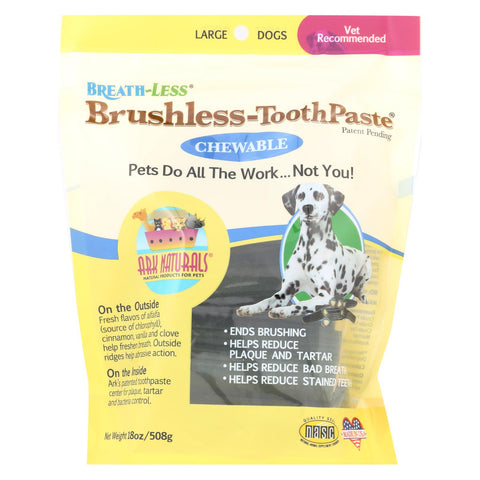 Ark Naturals Breath-less Brushless-toothpaste - Chewable - Large Dogs - 18 Oz