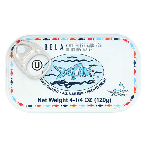 Bela - Olhao Sardines Spring Water - Case Of 12 - 4.25 Oz.