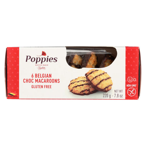 Poppies Macaroons - Coconut Chocolate Drizzled - Case Of 12 - 7.8 Oz.