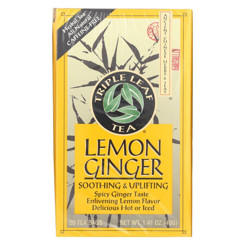 Triple Leaf Tea - Lemon Ginger - 20 Tea Bags - 1 Case