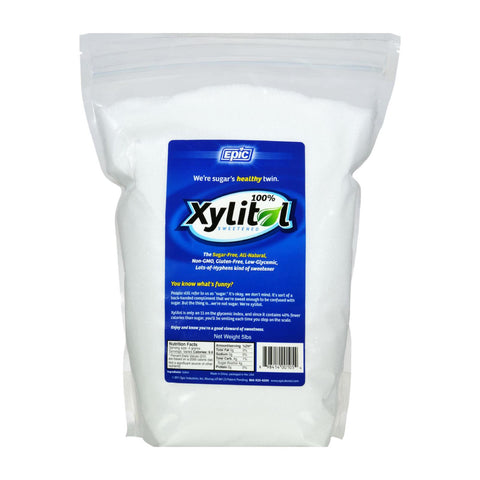 Epic Dental - 100 Percent Xylitol Sweetener - Pouch - 5 Lb