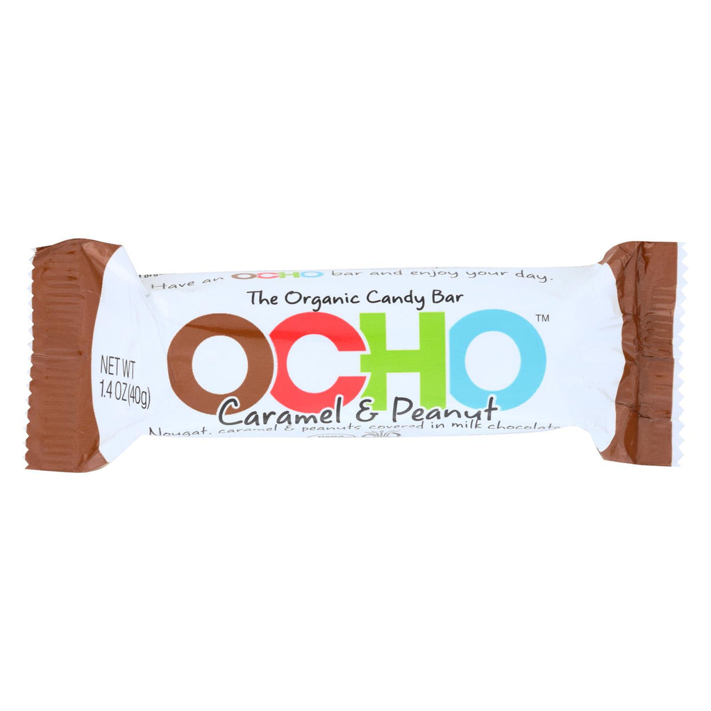 Ocho Organic Candy Bar - Caramel And Peanut - 1.4 Oz - Case Of 18