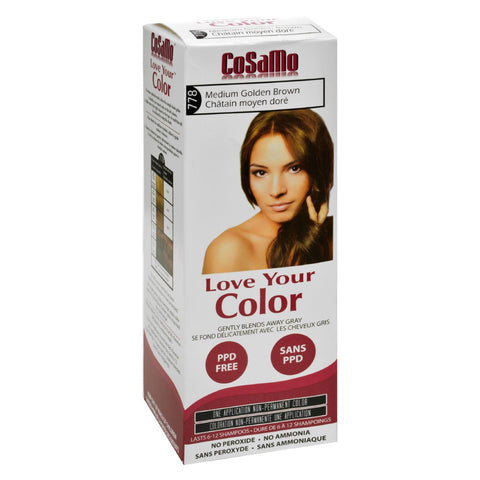 Love Your Color Hair Color - Cosamo - Non Permanent - Med Gold Brown - 1 Ct