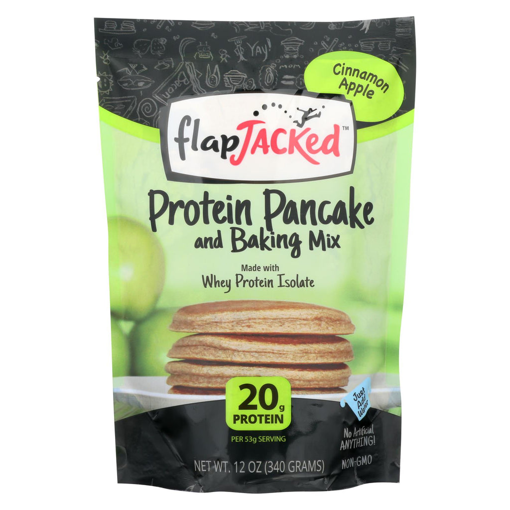 Flapjacked Protein Pancake - Cinnamon Apple Mix - Case Of 6 - 12 Oz.