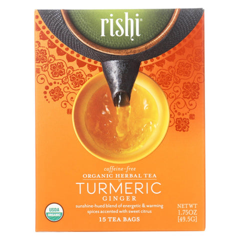 Rishi Tea Bag - Turmeric Ginger - Case Of 6 - 15 Bags