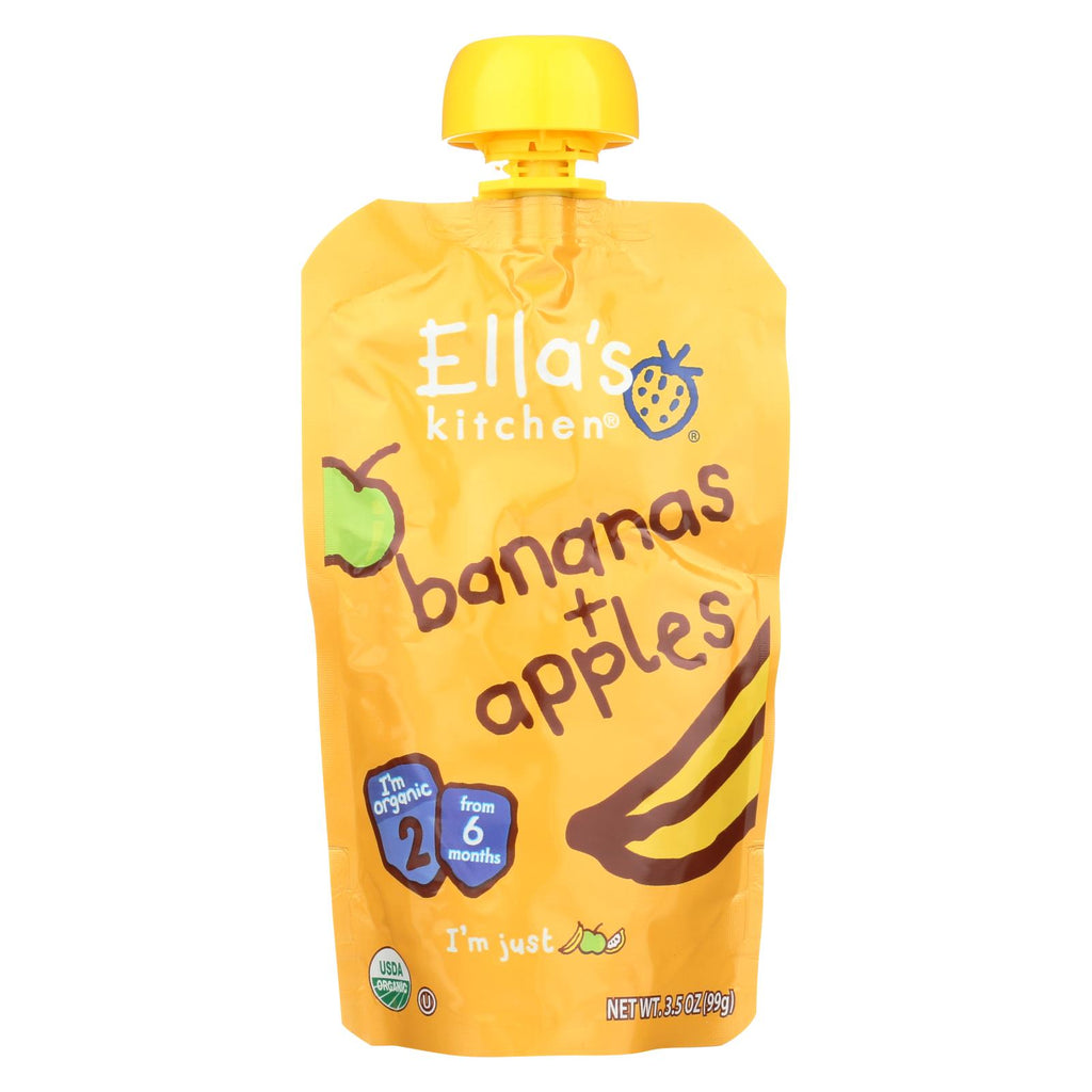 Ella's Kitchen Baby Food - Apples Bananas - Case Of 12 - 3.5 Oz.