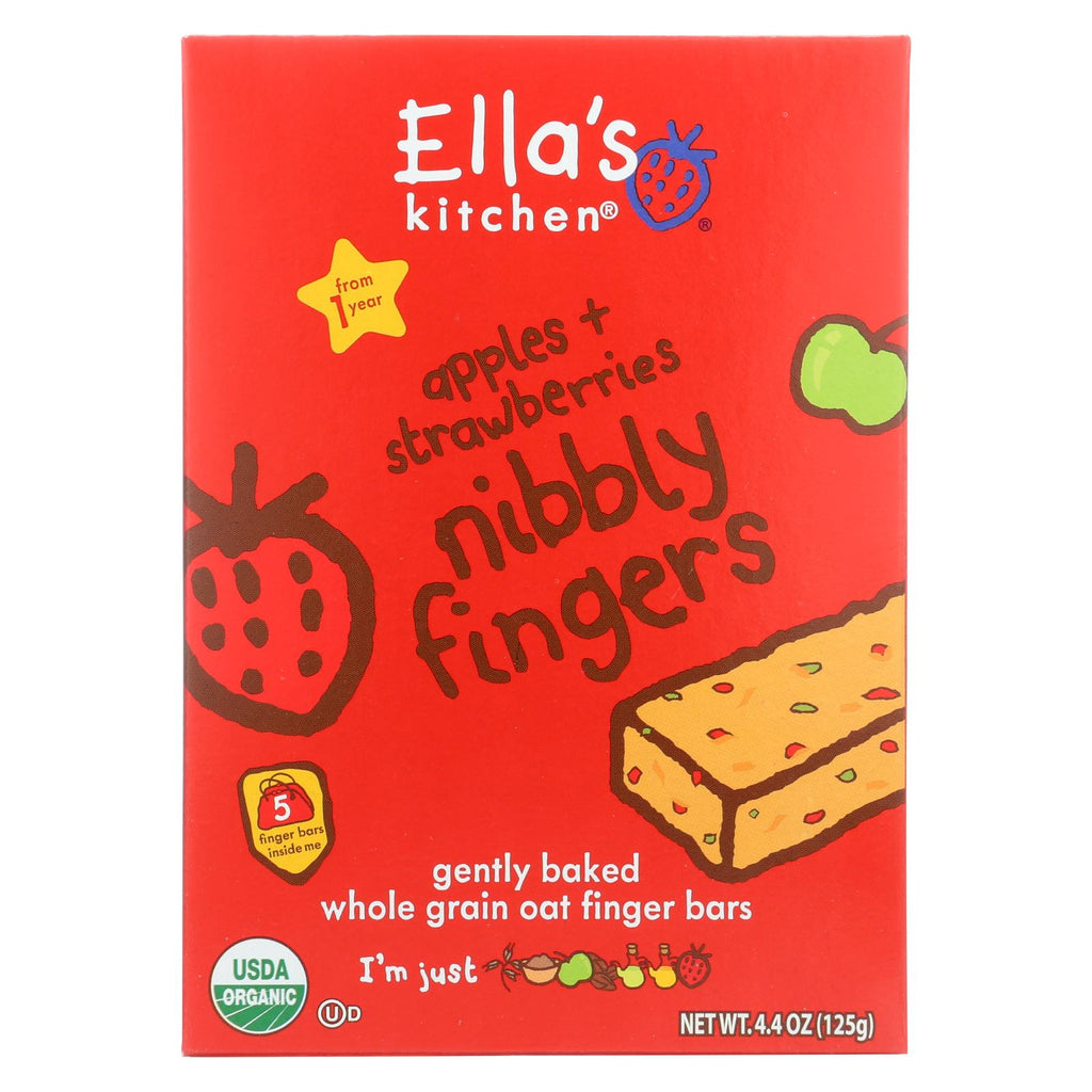 Ella's Kitchen Nibbly Fingers - Apples Strawberries - Case Of 12 - 4.4 Oz.