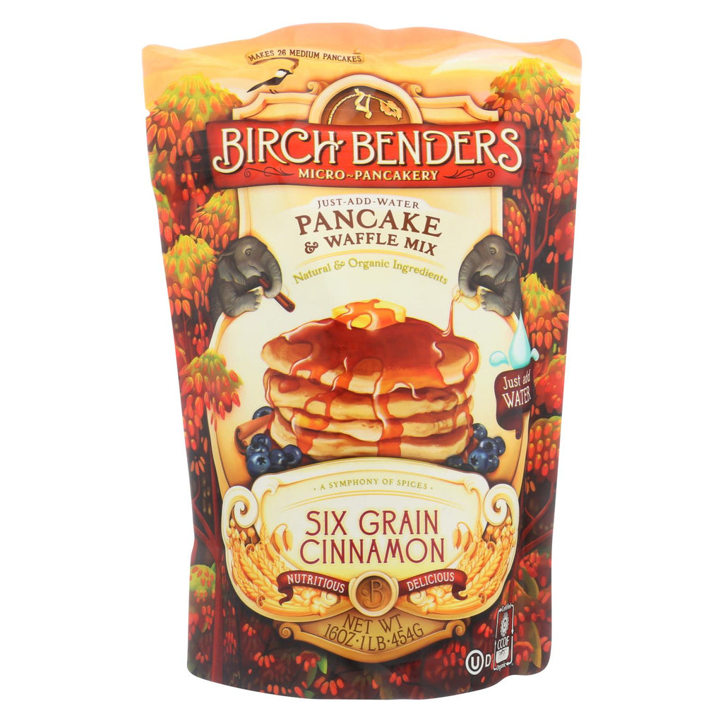 Birch Benders Pancake And Waffle Mix - Six Grain Cinnamon - Case Of 6 - 16 Oz.