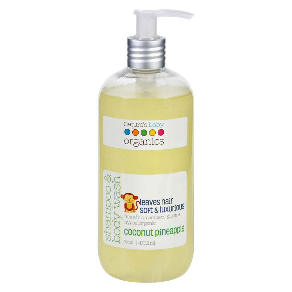 Nature's Baby Organics Shampoo And Body Wash - Coconut Pienapple - 16 Oz