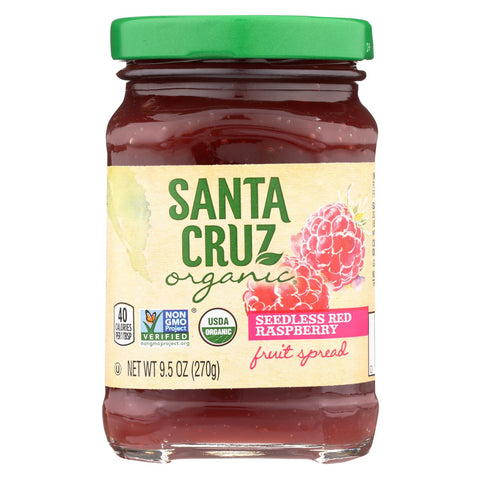 Santa Cruz Organic Fruit Spread - Seedless Red Raspberry - Case Of 6 - 9.5 Oz.