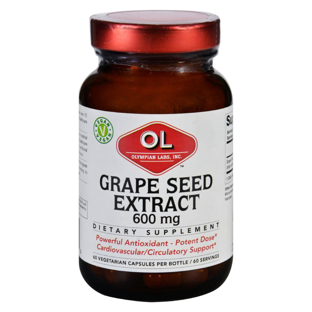 Olympian Labs Grape Seed Extract - 600 Mg - 60 Vegetarian Capsules