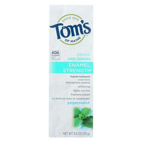 Toms Of Maine Toothpaste - Enamel Strength - Peppermint - 4 Oz - Case Of 6