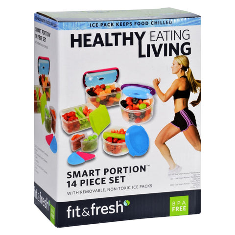 Fit And Fresh Container Set - Healthy Living - Smart Portion - 14 Pieces - 1 Set