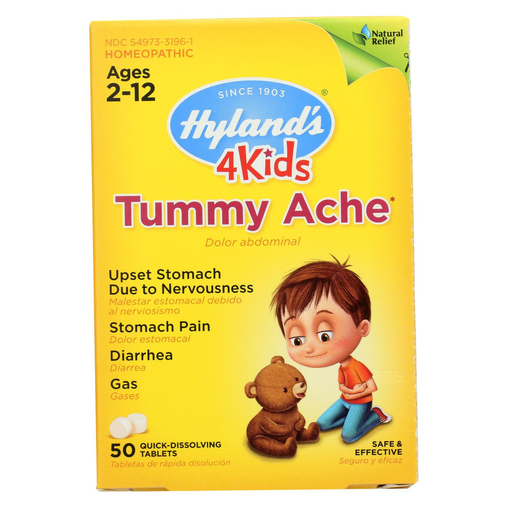 Hylands Homeopathic Tummy Ache - 4 Kids - 50 Quick-dissolving Tablets