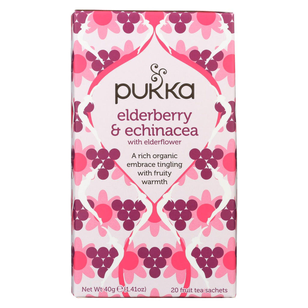 Pukka Herbal Teas Tea - Organic - Elderberry And Echinacea - 20 Bags - Case Of 6