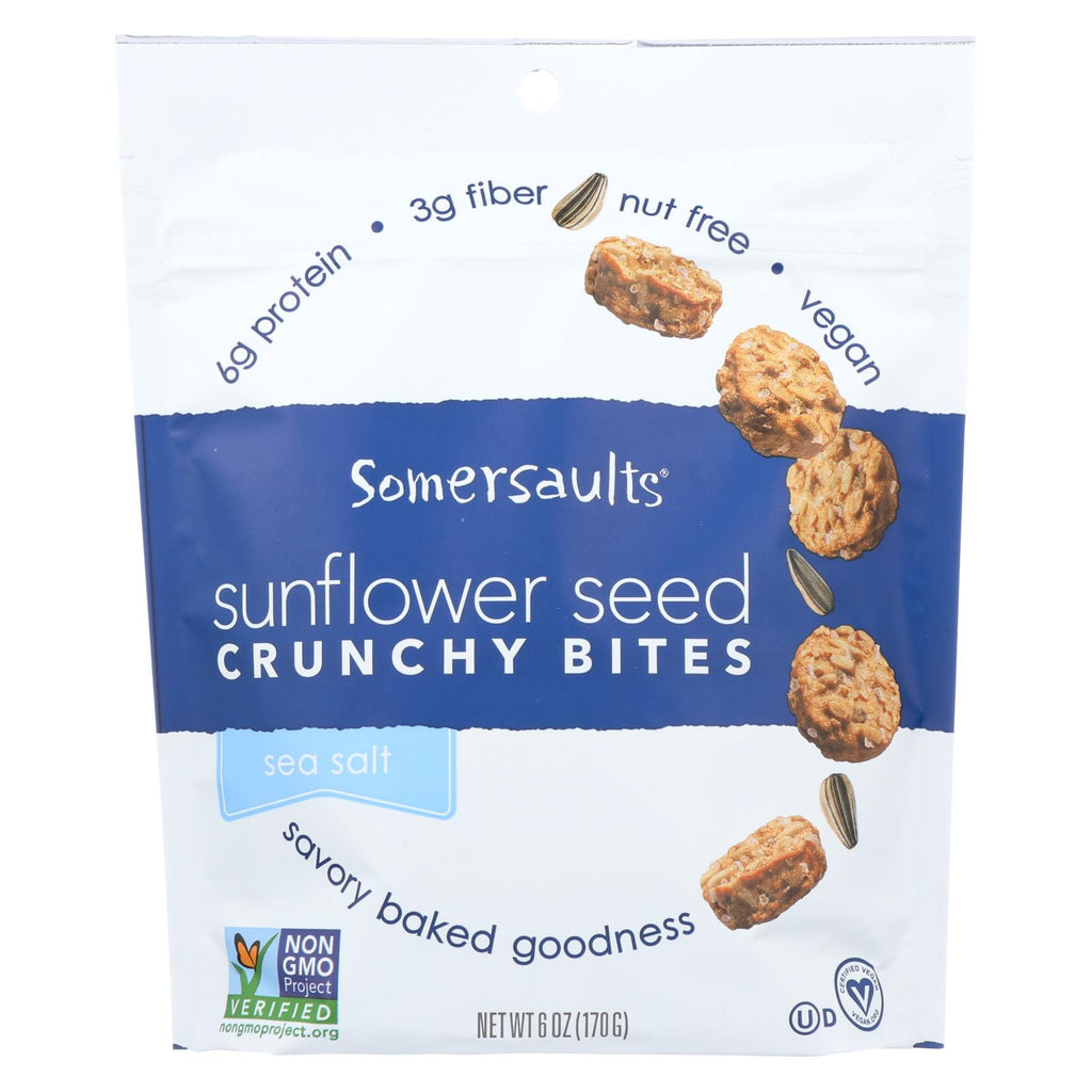 Somersaults Crunchy Sunflower Seed Bites - Sea Salt - Case Of 6 - 6 Oz.