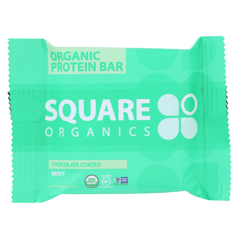 Square Organics Organic Protein Bar - Chocolate Coated Mint - Case Of 12 - 1.7 Oz