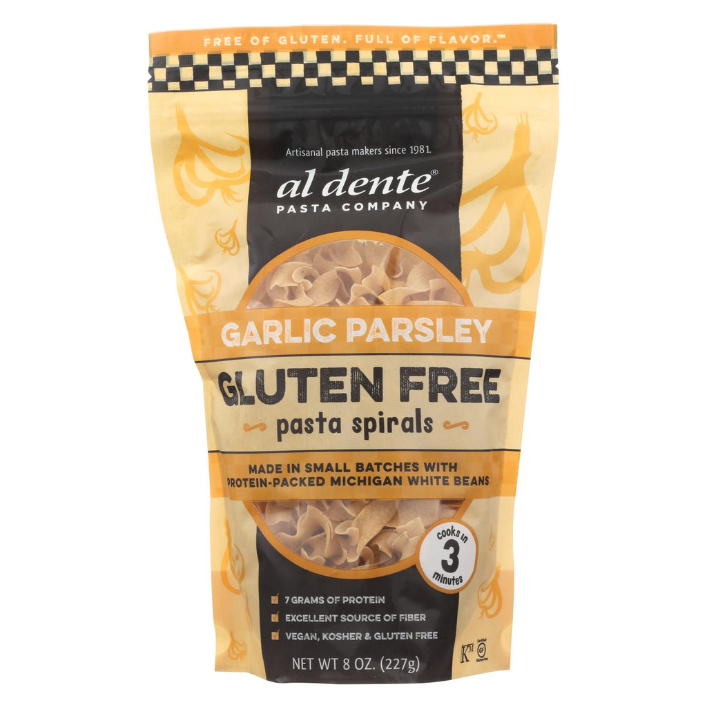 Al Dente - Gluten Free Pasta Spirals - Garlic Parsley - Case Of 6 - 8 Oz.