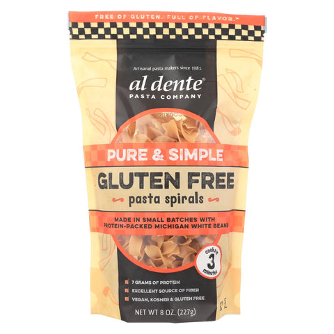 Al Dente - Gluten Free Pasta Spirals - Pure And Simple - Case Of 6 - 8 Oz.