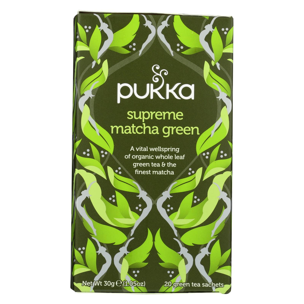 Pukka Herbal Teas Tea - Organic - Green - Supreme Matcha - 20 Bags - Case Of 6