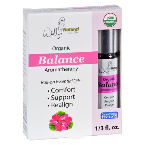 Wallys Natural Products Aromatherapy Blend - Organic - Roll-on - Essential Oils - Balance - .33 Oz