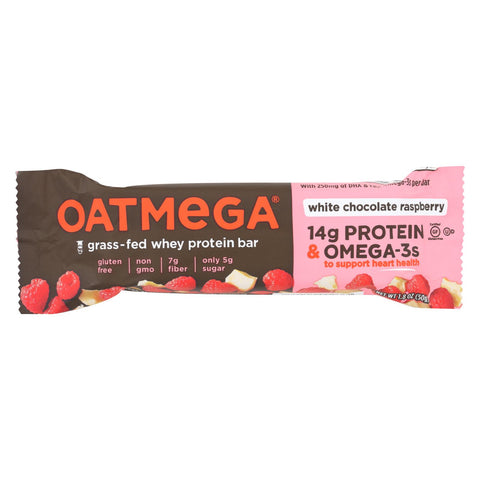 Oatmegabar White Chocolate - Raspberry - Case Of 12 - 1.8 Oz.