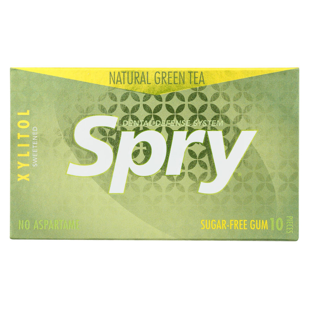 Spry Xylitol Gum - Green Tea - Case Of 20 - 10 Count